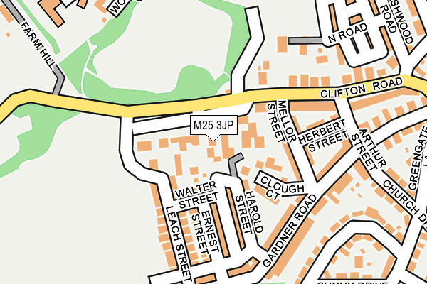 M25 3JP map - OS OpenMap – Local (Ordnance Survey)