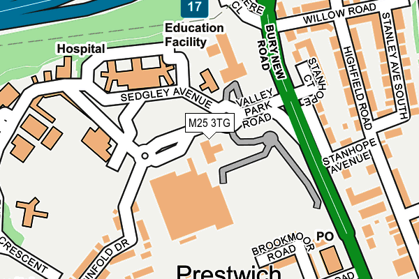 M25 3TG map - OS OpenMap – Local (Ordnance Survey)