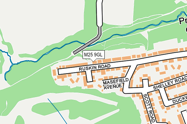 M25 9GL map - OS OpenMap – Local (Ordnance Survey)