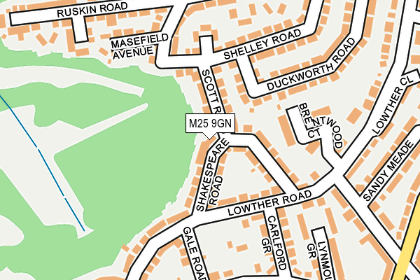 M25 9GN map - OS OpenMap – Local (Ordnance Survey)