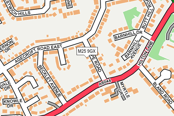 M25 9GX map - OS OpenMap – Local (Ordnance Survey)