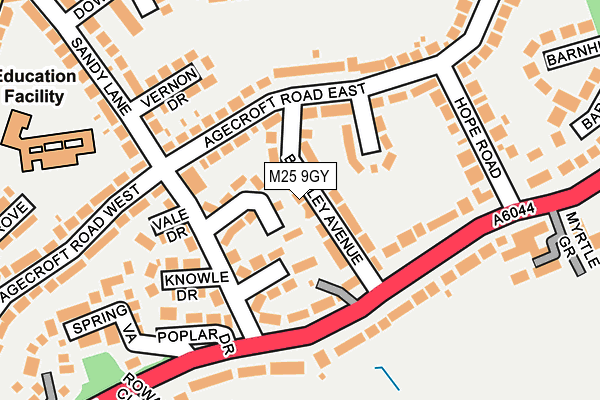 M25 9GY map - OS OpenMap – Local (Ordnance Survey)