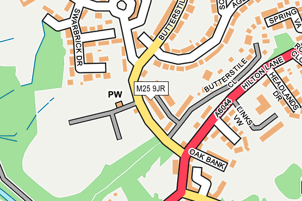 M25 9JR map - OS OpenMap – Local (Ordnance Survey)