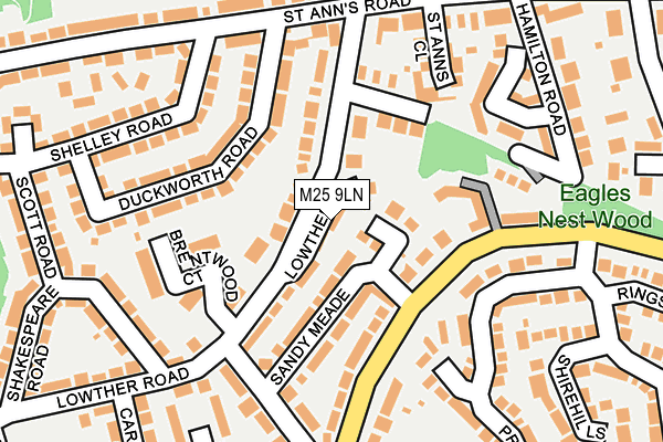 M25 9LN map - OS OpenMap – Local (Ordnance Survey)