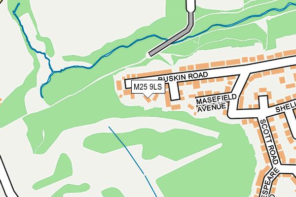 M25 9LS map - OS OpenMap – Local (Ordnance Survey)