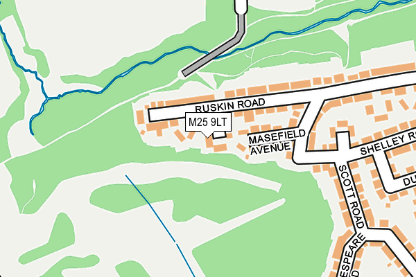 M25 9LT map - OS OpenMap – Local (Ordnance Survey)