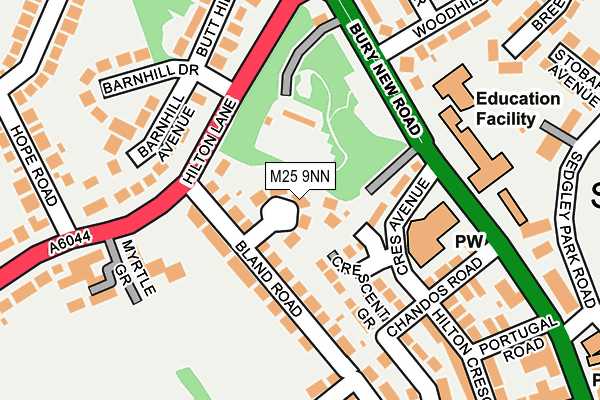 M25 9NN map - OS OpenMap – Local (Ordnance Survey)