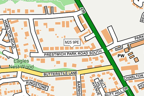 M25 9PE map - OS OpenMap – Local (Ordnance Survey)