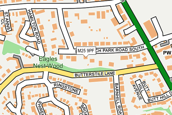 M25 9PF map - OS OpenMap – Local (Ordnance Survey)