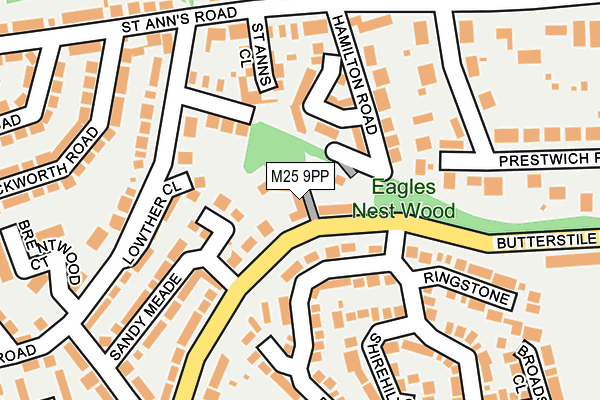 M25 9PP map - OS OpenMap – Local (Ordnance Survey)