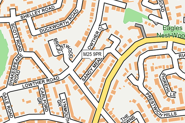 M25 9PR map - OS OpenMap – Local (Ordnance Survey)