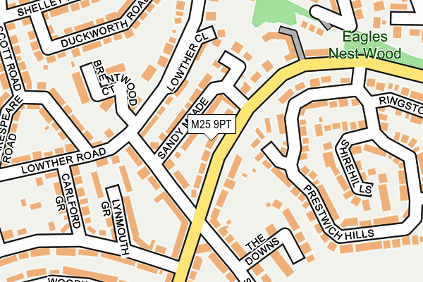 M25 9PT map - OS OpenMap – Local (Ordnance Survey)