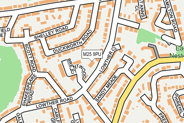 M25 9PU map - OS OpenMap – Local (Ordnance Survey)