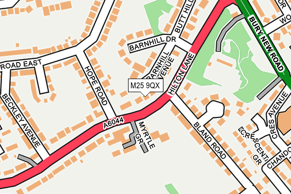 M25 9QX map - OS OpenMap – Local (Ordnance Survey)