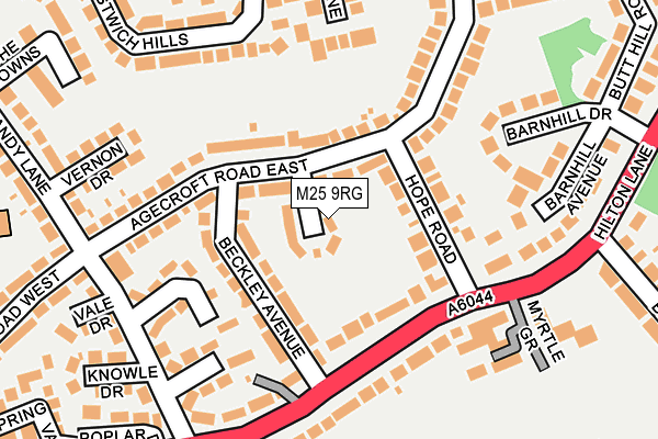 M25 9RG map - OS OpenMap – Local (Ordnance Survey)