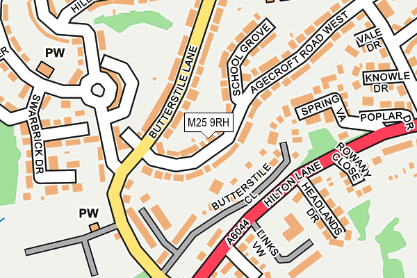 M25 9RH map - OS OpenMap – Local (Ordnance Survey)