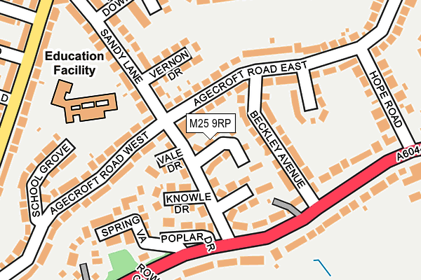 M25 9RP map - OS OpenMap – Local (Ordnance Survey)