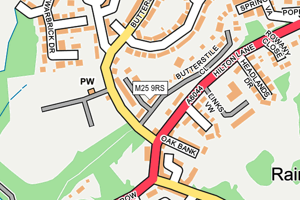 M25 9RS map - OS OpenMap – Local (Ordnance Survey)