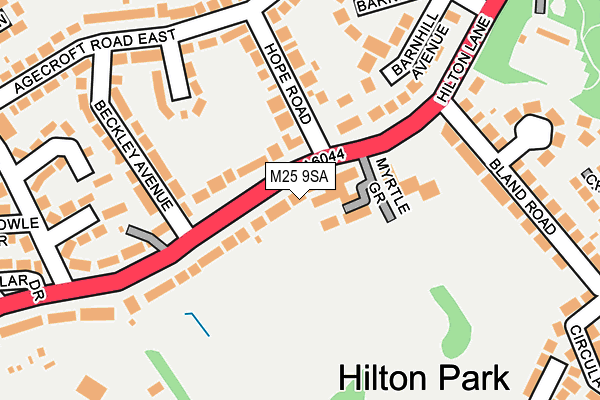 M25 9SA map - OS OpenMap – Local (Ordnance Survey)