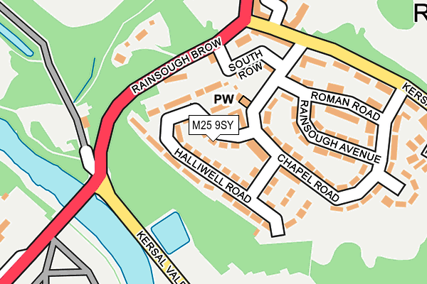 M25 9SY map - OS OpenMap – Local (Ordnance Survey)