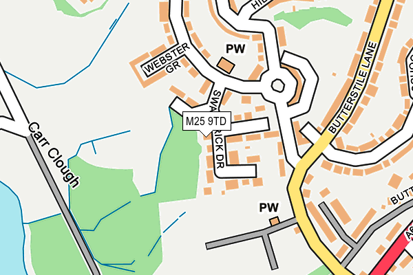 M25 9TD map - OS OpenMap – Local (Ordnance Survey)