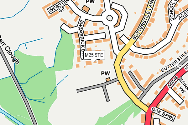 M25 9TE map - OS OpenMap – Local (Ordnance Survey)