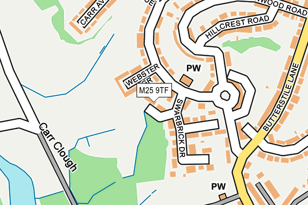 M25 9TF map - OS OpenMap – Local (Ordnance Survey)