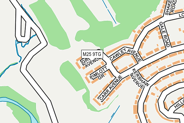 M25 9TG map - OS OpenMap – Local (Ordnance Survey)