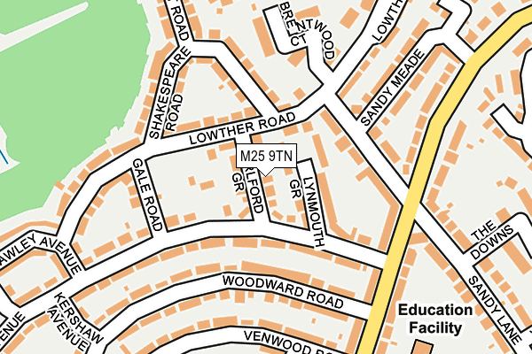 M25 9TN map - OS OpenMap – Local (Ordnance Survey)