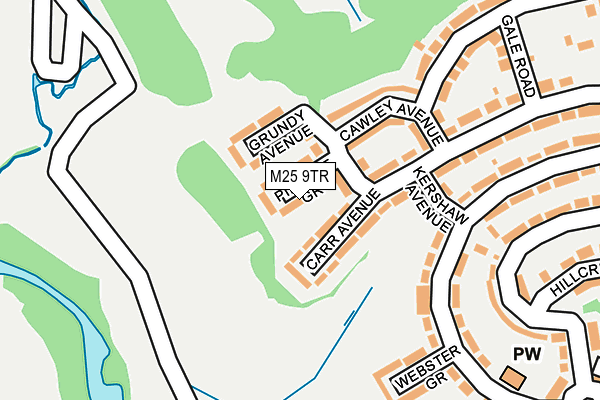 M25 9TR map - OS OpenMap – Local (Ordnance Survey)