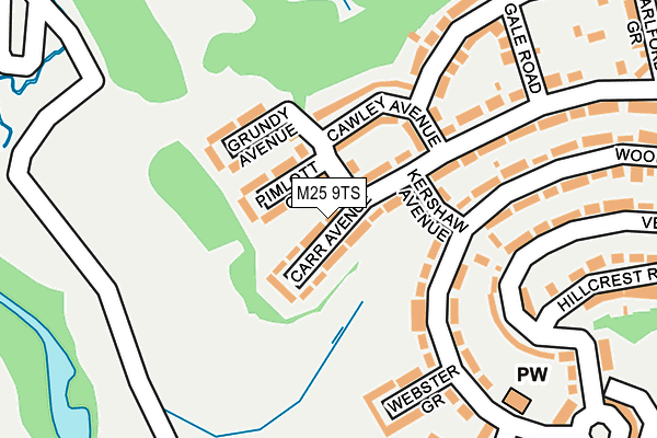 M25 9TS map - OS OpenMap – Local (Ordnance Survey)