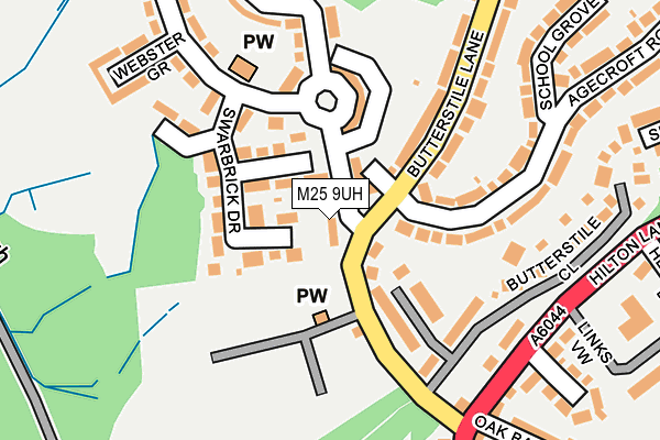 M25 9UH map - OS OpenMap – Local (Ordnance Survey)