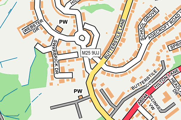 M25 9UJ map - OS OpenMap – Local (Ordnance Survey)