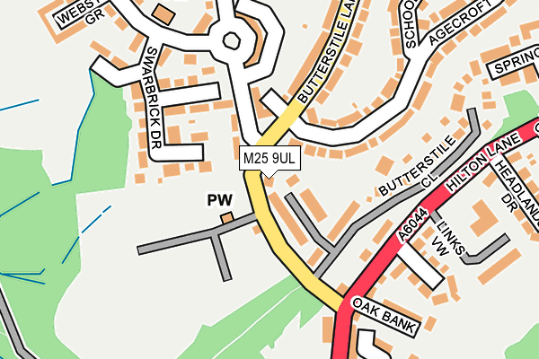 M25 9UL map - OS OpenMap – Local (Ordnance Survey)