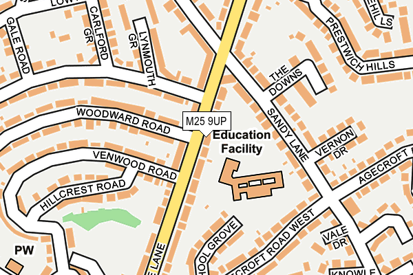 M25 9UP map - OS OpenMap – Local (Ordnance Survey)