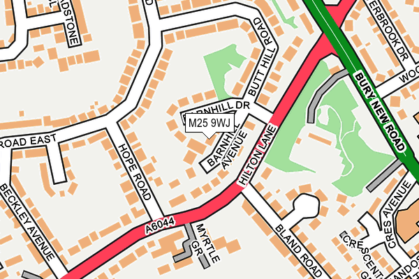 M25 9WJ map - OS OpenMap – Local (Ordnance Survey)