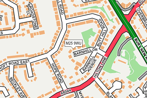 M25 9WU map - OS OpenMap – Local (Ordnance Survey)