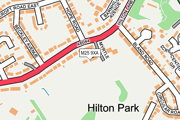 M25 9XA map - OS OpenMap – Local (Ordnance Survey)