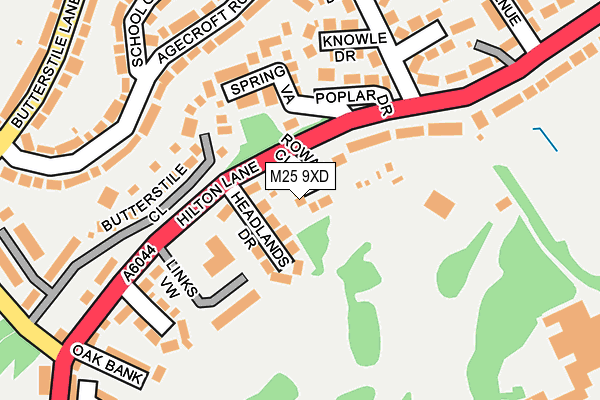M25 9XD map - OS OpenMap – Local (Ordnance Survey)