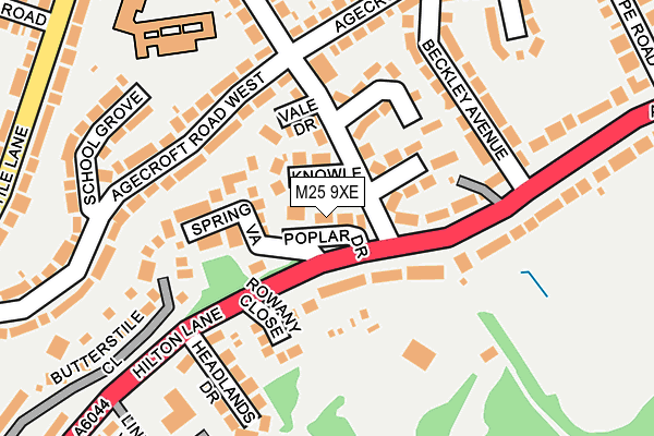 M25 9XE map - OS OpenMap – Local (Ordnance Survey)