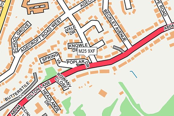 M25 9XF map - OS OpenMap – Local (Ordnance Survey)