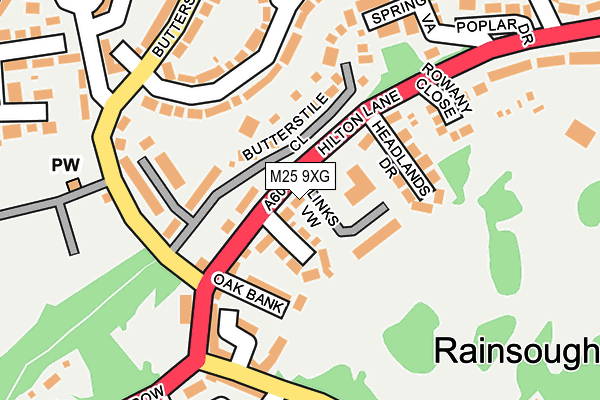 M25 9XG map - OS OpenMap – Local (Ordnance Survey)