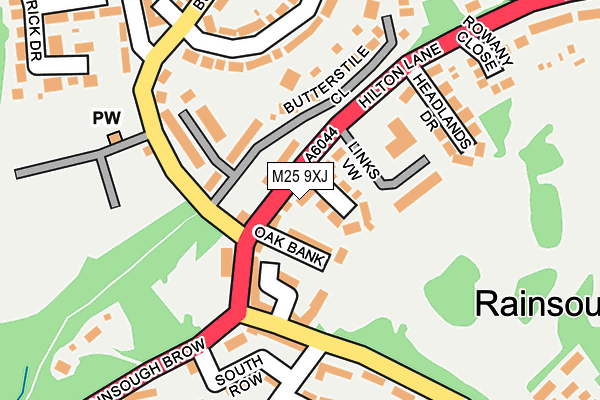 M25 9XJ map - OS OpenMap – Local (Ordnance Survey)