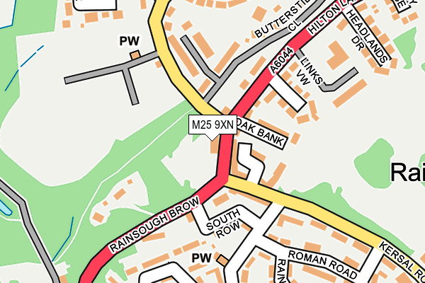 M25 9XN map - OS OpenMap – Local (Ordnance Survey)