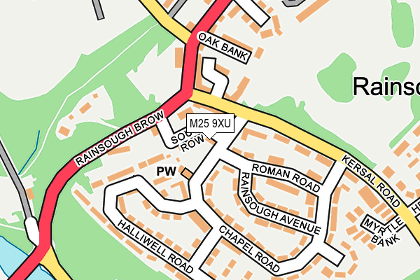 M25 9XU map - OS OpenMap – Local (Ordnance Survey)