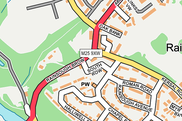 M25 9XW map - OS OpenMap – Local (Ordnance Survey)
