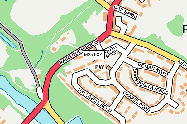 M25 9XY map - OS OpenMap – Local (Ordnance Survey)