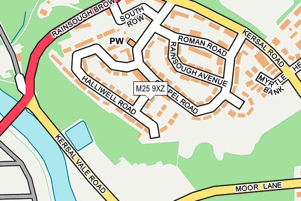 M25 9XZ map - OS OpenMap – Local (Ordnance Survey)