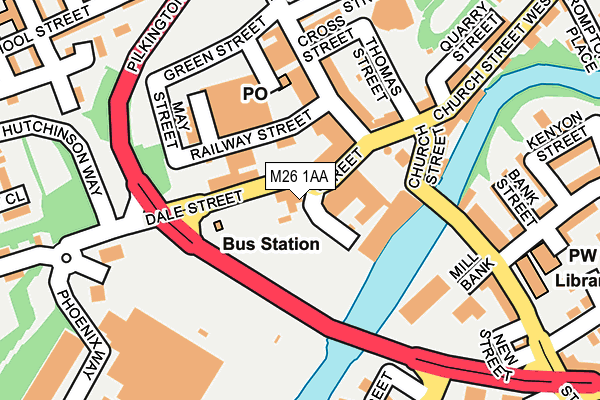 M26 1AA map - OS OpenMap – Local (Ordnance Survey)