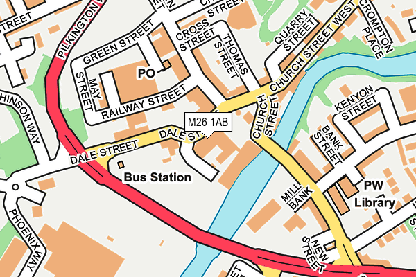 M26 1AB map - OS OpenMap – Local (Ordnance Survey)